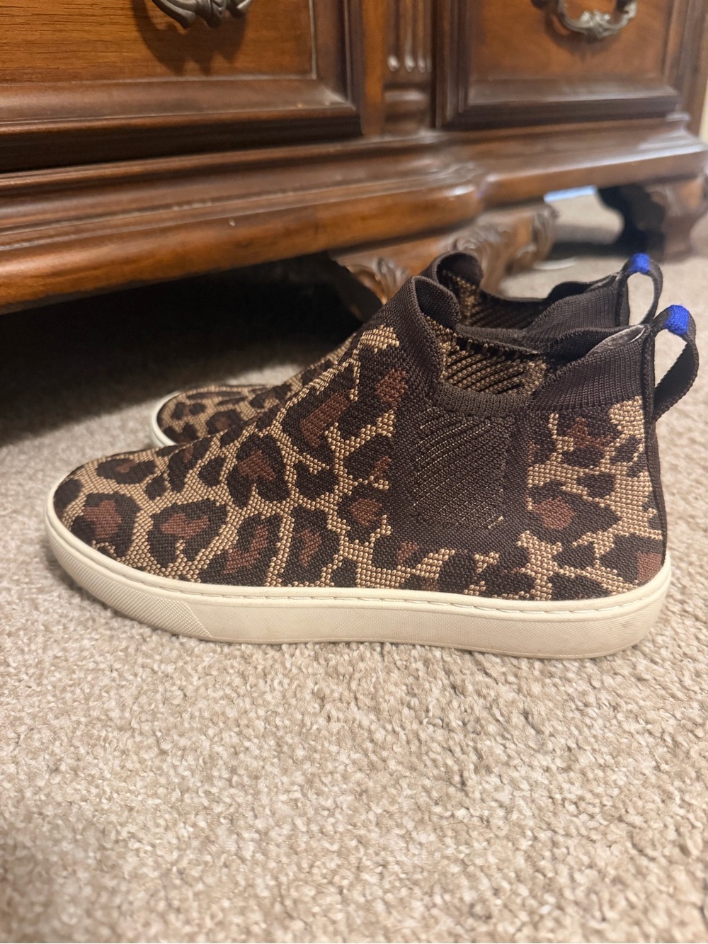 Rothy's Brown Leopard Knit Slip-On Sneakers - Picture 5 of 9